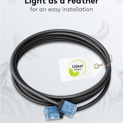 Ultra-flexible thin CAT 6A patch cable U/UTP 0.15M black
