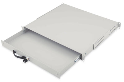 19 inch lockable metal drawer - 1U light gray