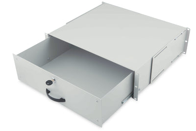 19 inch lockable metal drawer - 3U light gray