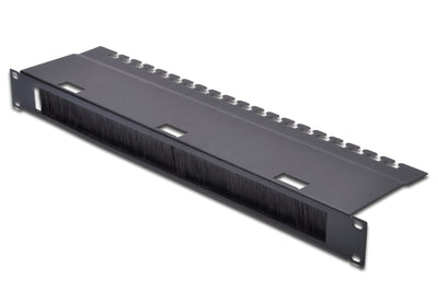 19 inch cable entry panel with brush 1U black