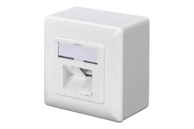 Cat5e Surface Modular Outlet 2x RJ45 Fully Shielded with LSA