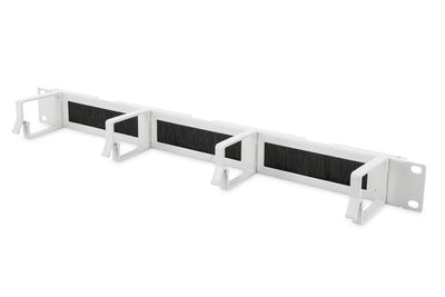 19 inch cable holder with brush 1U light gray