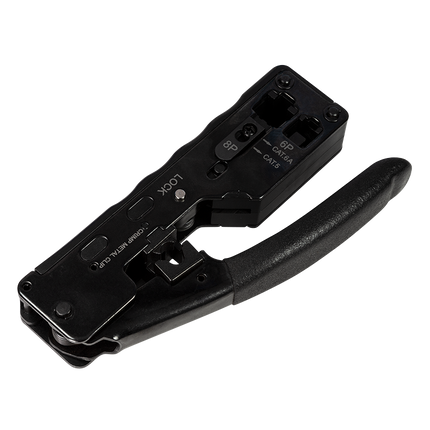 Crimp tool for CAT5e-CAT7 modular plugs