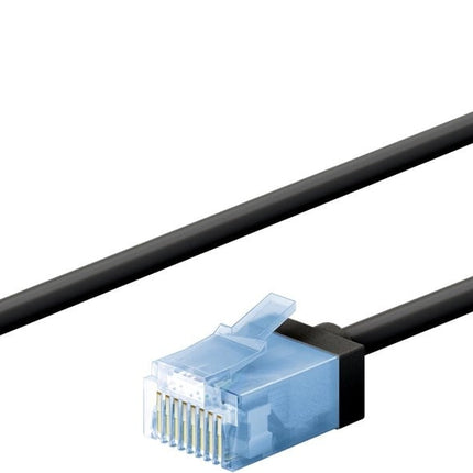Ultra-flexible thin CAT 6A patch cable U/UTP 0.15M black