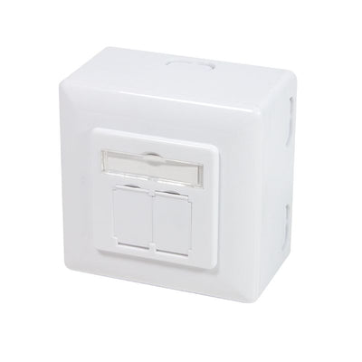 Cat6 Surface Modular Outlet 2x RJ45 Fully Shielded withLSA