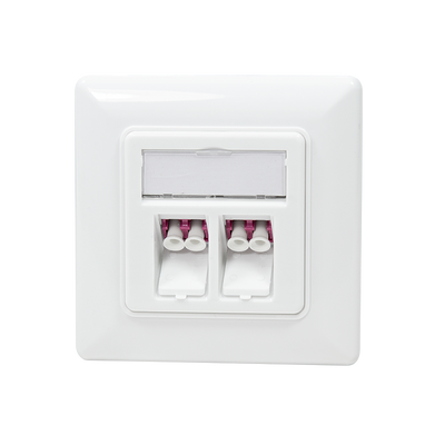 Glasvezel inbouwdoos faceplate 2-voudig