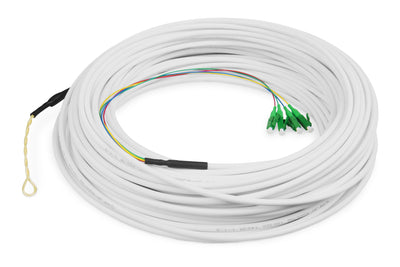 FTTH Drop Cable, 30 M Singlemode, 4 Fiber, 4 LC/APC,