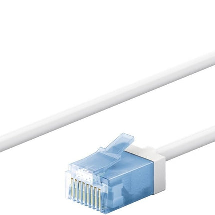 Ultra-flexible thin CAT 6A patch cable U/UTP 0.15M white