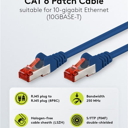Cat6 S/FTP LSZH 2M Blue