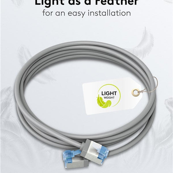 Ultra-flexible 7.5M CAT 6A patch cable, slim, U/FTP, gray