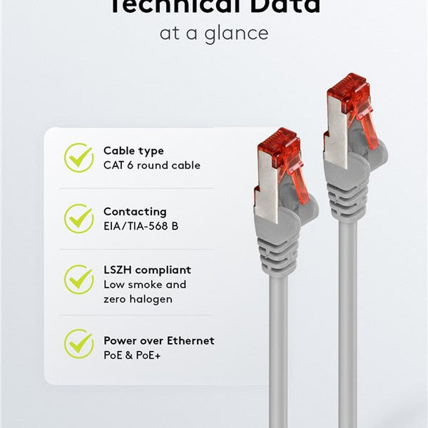 Cat6 S/FTP LSZH 50M Grey