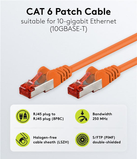Cat6 S/FTP LSZH 10M Orange