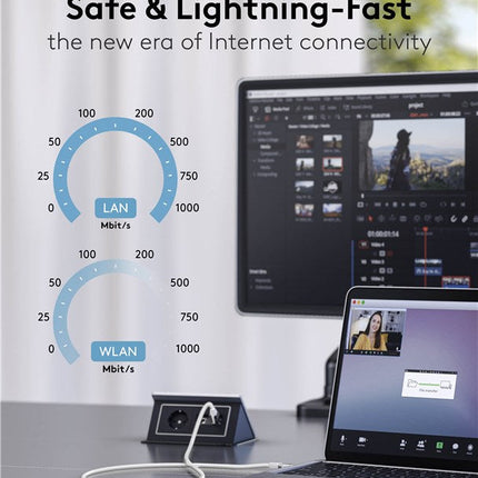 USB-C™ 3.1 to RJ45 Ethernet cable 1.5M white