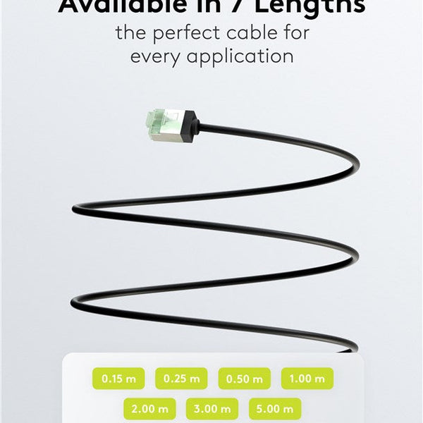 Ultra-flexible thin CAT 8.1 patch cable U/FTP 1M black