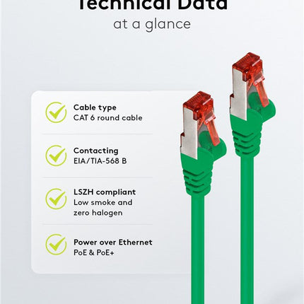 Cat6 S/FTP LSZH 2M Green