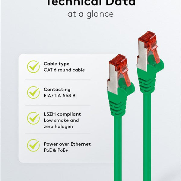 Cat6 S/FTP LSZH 2M Green
