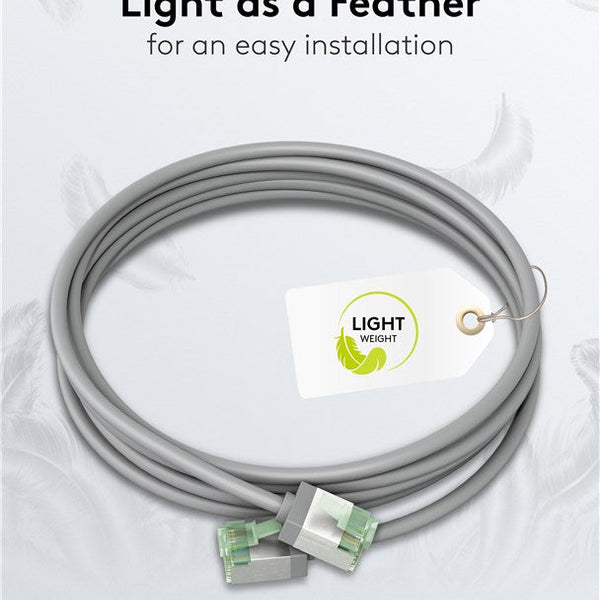 Ultra-flexible 0.15 M CAT 8.1 patch cable, slim, U/FTP, gray