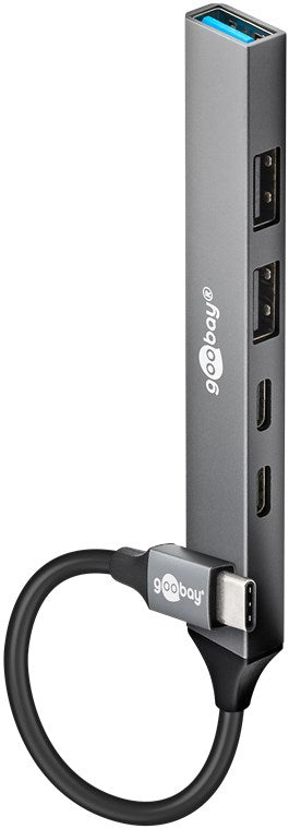 Slim 5-Poorts USB-Hub, USB-C™ naar USB-C™/USB-A, 5 Gbit/s