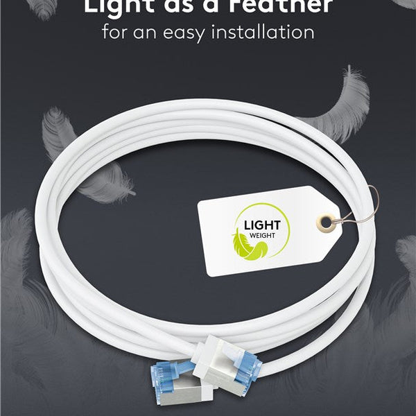 Ultra-flexible thin CAT 6A patch cable U/FTP 7.5M white