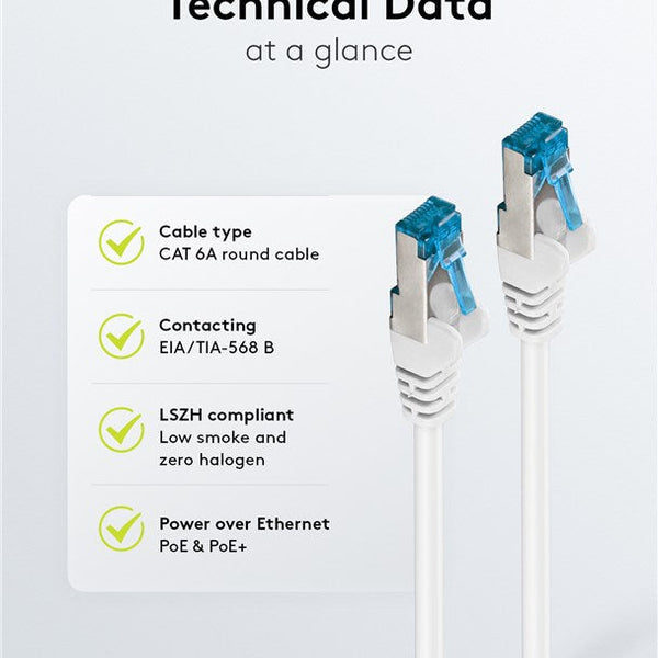Cat6a S/FTP LSZH 2M White