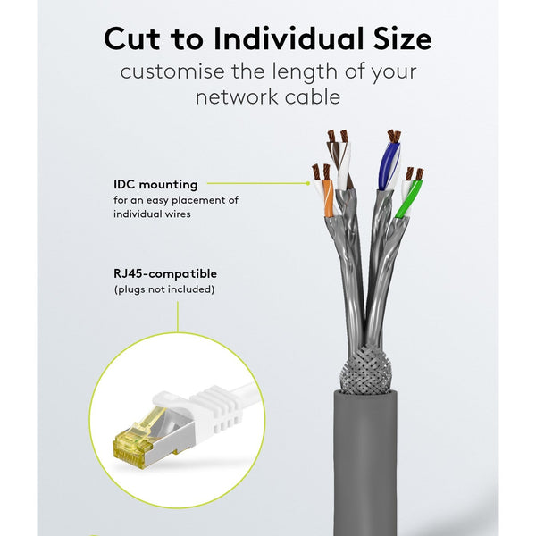 SFTP CAT6a netwerkkabel soepel 50M 100% koper grijs