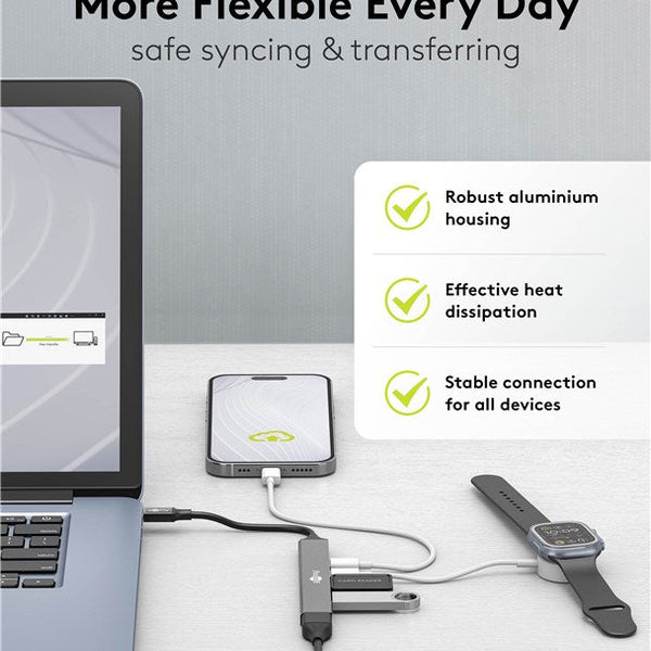 Slim 5-Port USB Hub, USB-C™ to USB-C™/USB-A, 5 Gbit/s