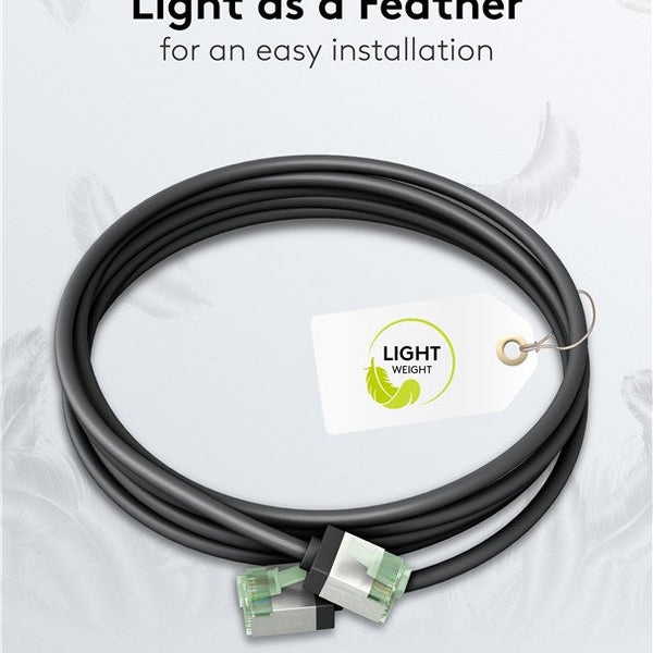 Ultra-flexible thin CAT 8.1 patch cable U/FTP 1M black