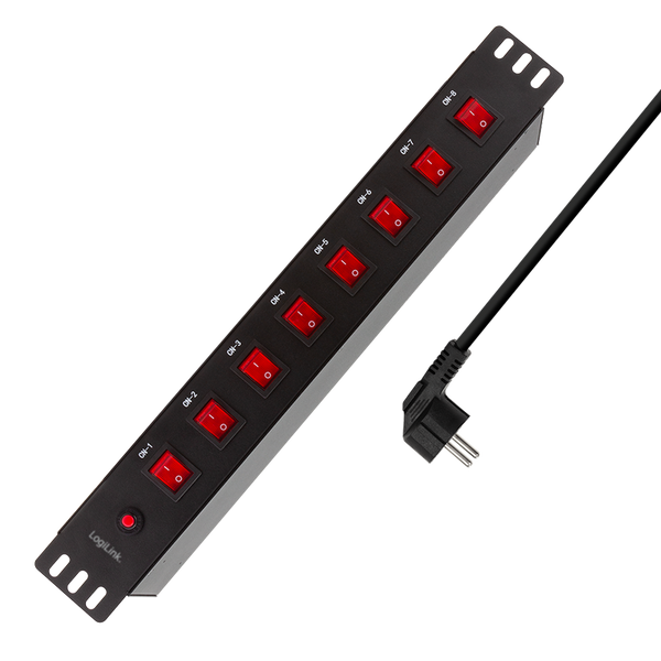 Basis Rack PDU 8-voudig Schuko, elk stopcontact individueel schakelbaar