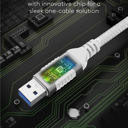 USB-A 3.0 naar RJ45 Ethernet kabel 2M - wit