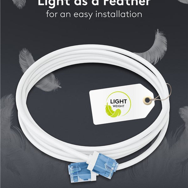 Ultra-flexible thin CAT 6A patch cable U/UTP 0.25M white