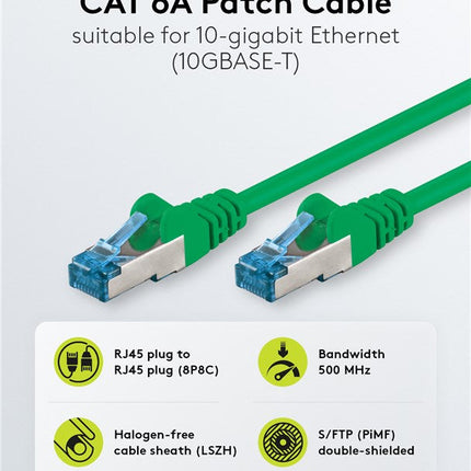 Cat6a S/FTP PIMF LSZH Groen 30 meter