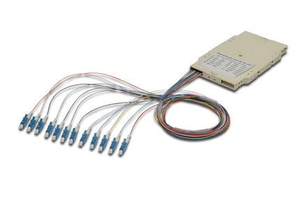Splice-cassette met 12 pigtails voorgemonteerd LC (APC) OS2