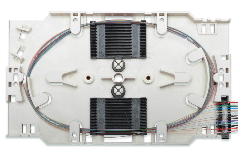 Splice-cassette met 12 pigtails voorgemonteerd LC OS2