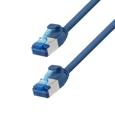 Ultra slim Patchkabel S/FTP Cat 6A blauw 0.25 M