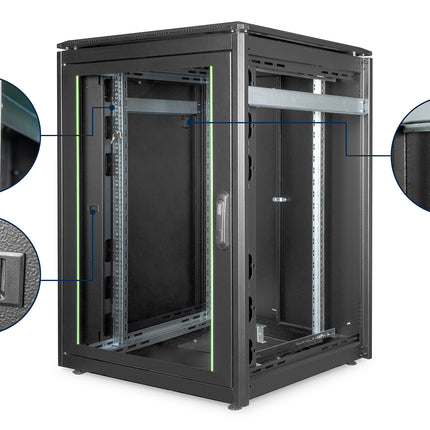 22U Patch cabinet 800x800x1164 mm (WxDxH) black