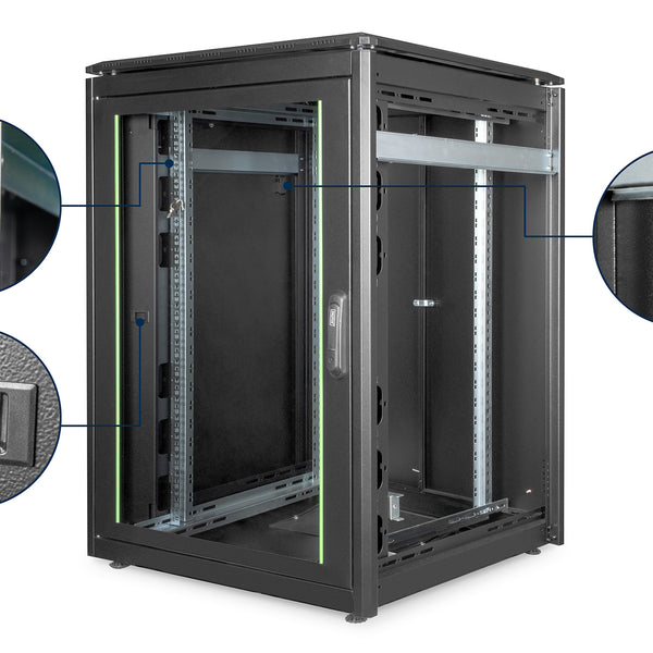 22U Patchkast 800x800x1164 mm (BxDxH) zwart