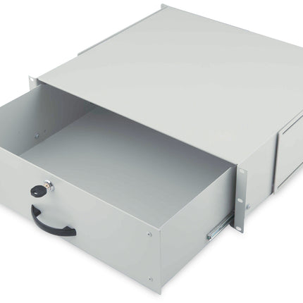 19 inch afsluitbare lade van metaal - 3U lichtgrijs