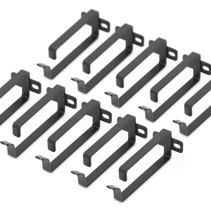2U cable management bracket 44x100 mm black 10 pieces
