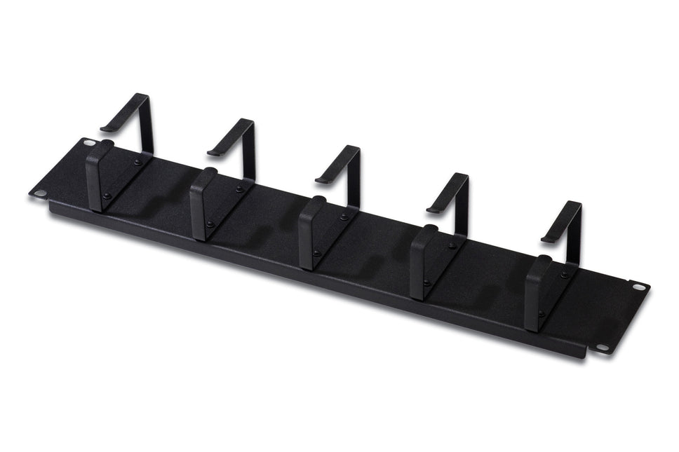 1U metal cable management bar with 5 brackets