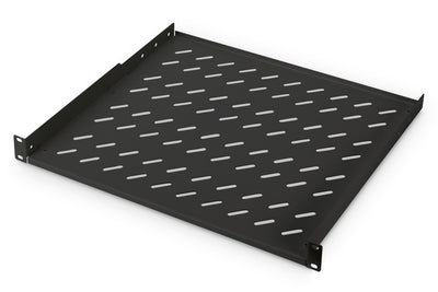 1U Shelf 400mm for cabinets from 600mm depth max. 15 kg black