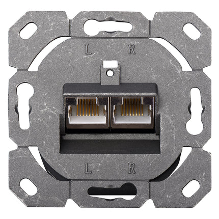 Cat5e Surface Modular Outlet 2x RJ45 Fully Shielded with LSA