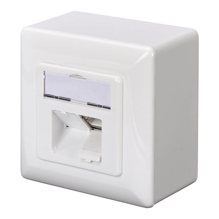 Cat5e Surface Modular Outlet 2x RJ45 Fully Shielded with LSA