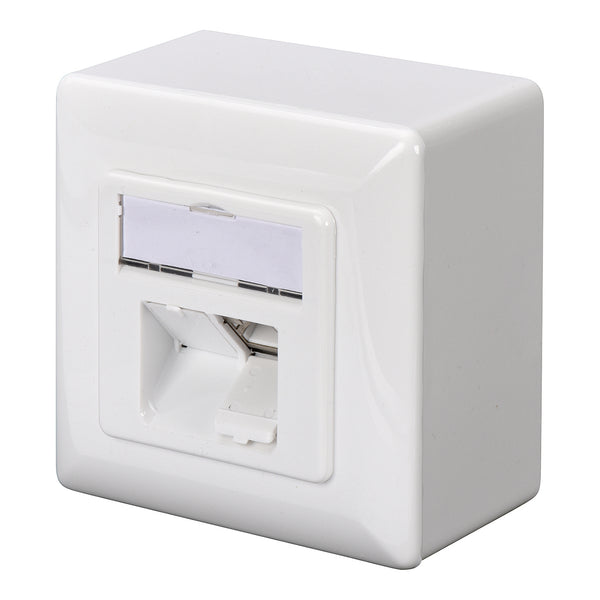 Cat5e Surface Modular Outlet 2x RJ45 Fully Shielded with LSA