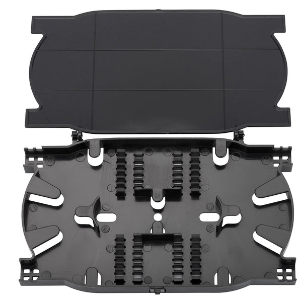 Fiber optic splice cassette for 24 splice points