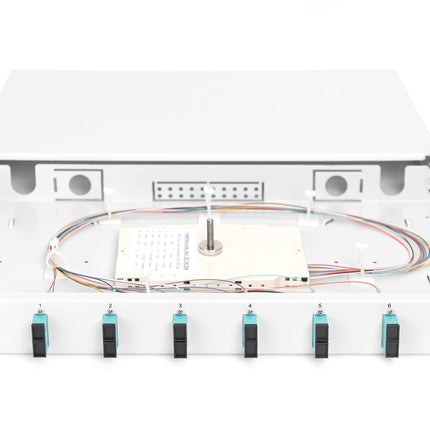 Fiber optic patch panel mounted 6 ports SC OM3