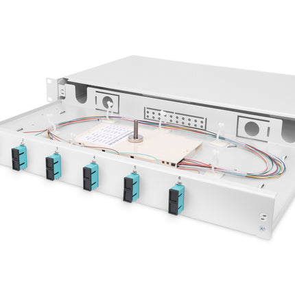 Fiber optic patch panel mounted 6 ports SC OM3