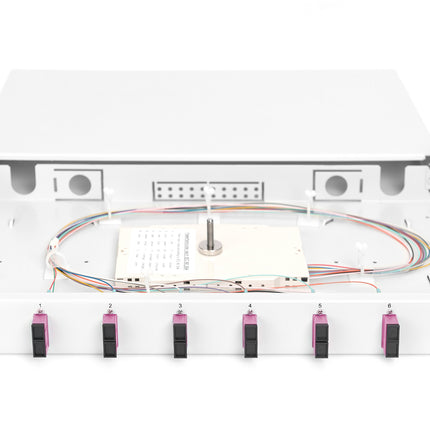 Fiber optic patch panel mounted 6 ports SC OM4
