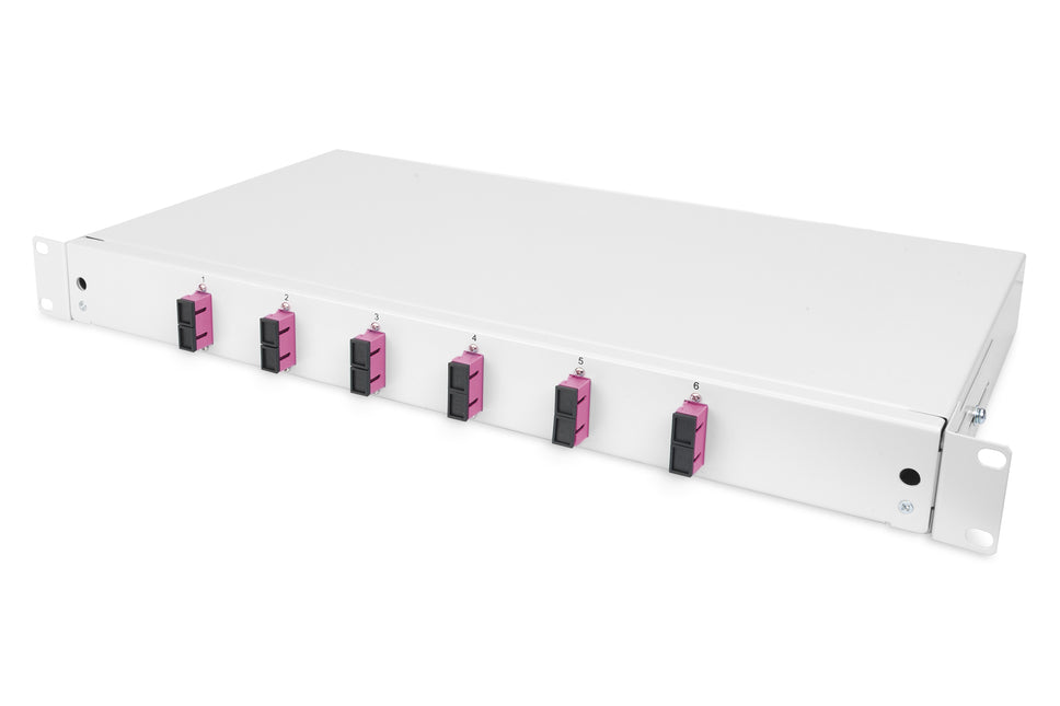 Fiber optic patch panel mounted 6 ports SC OM4