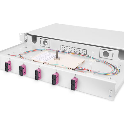Fiber optic patch panel mounted 6 ports SC OM4