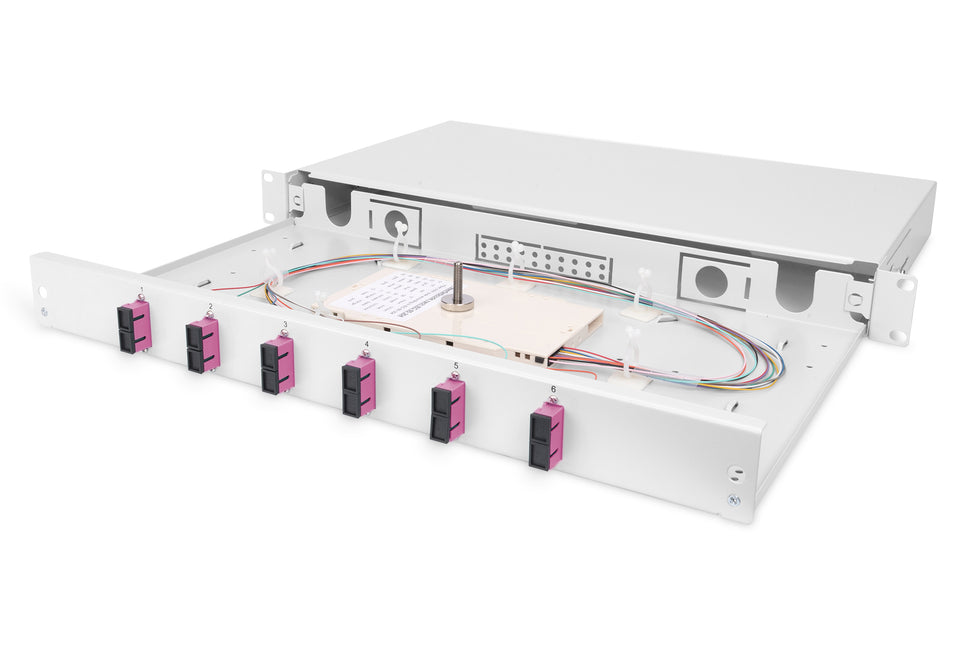 Fiber optic patch panel mounted 6 ports SC OM4